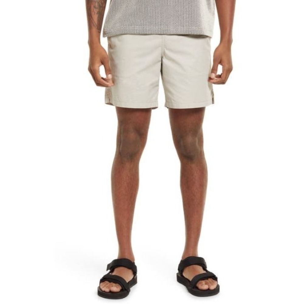 BP. Men's Elastic Waist Pocket Cotton 7" Inseam Shorts in Grey Owl Size 3XL